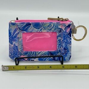 Lilly Pulitzer Floral Blue and Pink ID Holder Keychain